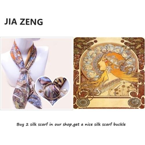 2021 Summer Luxury Brand Silk Scarf Square Women Shawls And Wraps Fashion Office Small Hair Neck Hijabs Foulard Scarves 70*70cm