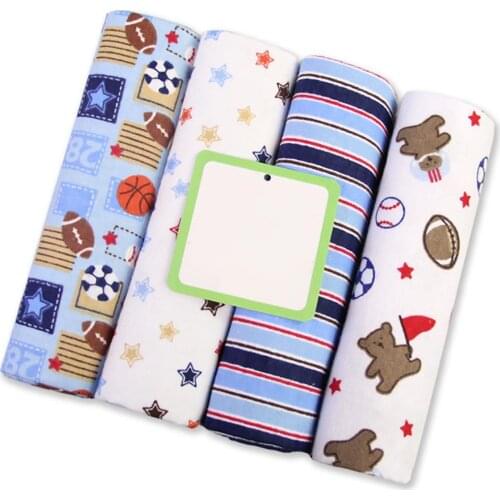 4Pcs Soft Flannel Newborn Baby Receiving Blankets Swaddle Wrap Bedding Bedsheet