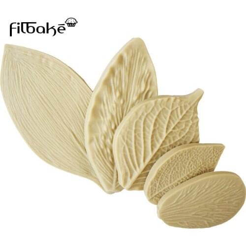 Filbake 5pcs Fondant Cake Decorating Tools Silicone Mold Flower Making Paste Peony Rose Floral Petal Leaf Veiner Silicone Mould