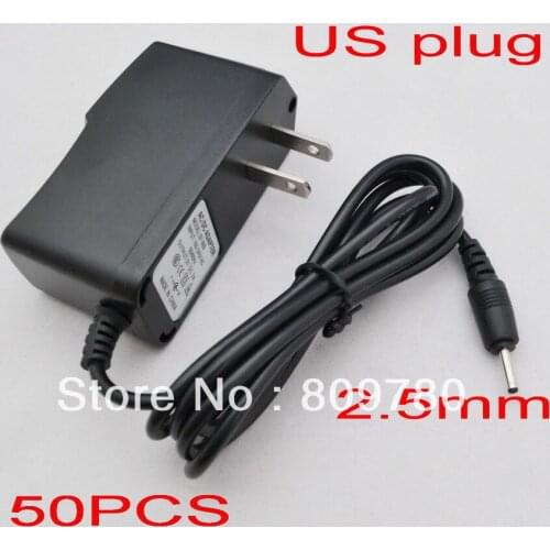 50PCS High quality 5V 2A IC version AC 100V-240V Converter Adapter DC 2000mA Power Supply US Plug DC 2.5mm x 0.8mm For Tablet PC
