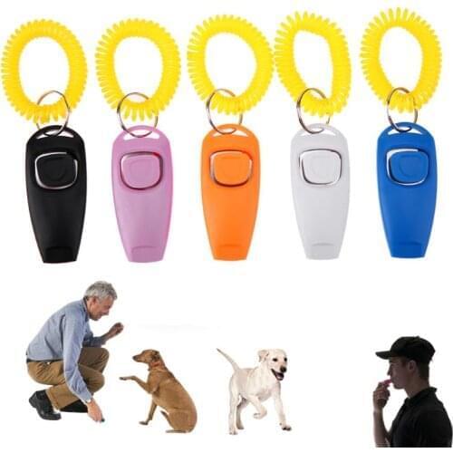 Dog Clicker Pet Training Clicker Pet Dog Cat Training Whistles Key Ring and Wrist Strap Pet Dog Trainings Products Supplies