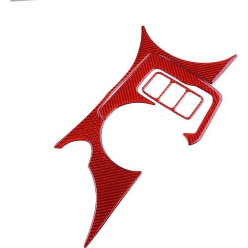 3Pcs/set Car Red Water Cup Holder Panel Cover Trim LHD Carbon Fiber fit for Nissan 370Z 2009-2015 2016 2017 2018 2019 2020