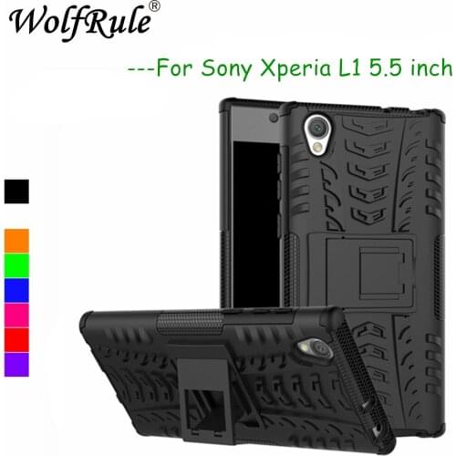 WolfRule sFor Case Sony Xperia L1 Cover L1 Silicone +Hard Plastic Kickstand Case For Sony Xperia L1 Case For Sony L1 Phone Funda