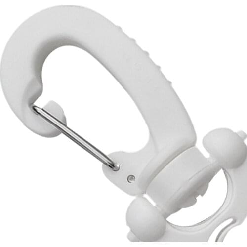 Underwater Scuba Diving Double BCD Hose Retainer Holder with Folding Clip - Holds up to 2 Hoses -White