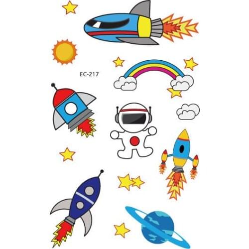Kids Ice cream flamingo outer space happy plane Dinosaur Children Temporary Tattoo Marvel Cartoon Childlike Body Tattoo 2000pcs