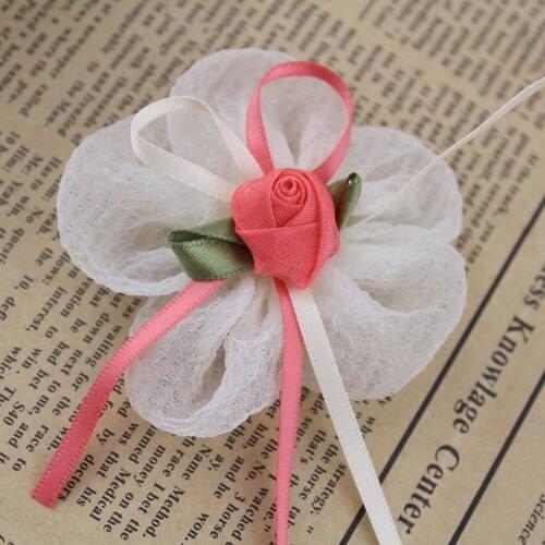 Pet accessories wholesale Korean manual double color beautiful Dog rose flower hair clip 40pcs