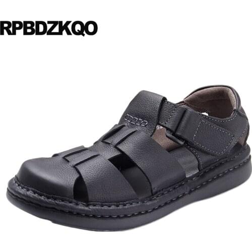 Breathable closed toe fashion black mens sandals 2019 summer outdoor designer shoes casual brown waterproof water beach native