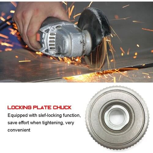 Locking Plate Chuck Quick Clamping Device for M14 1200W 125mm Polishing Disc Angle Grinder with 11000r/min Angular Speed