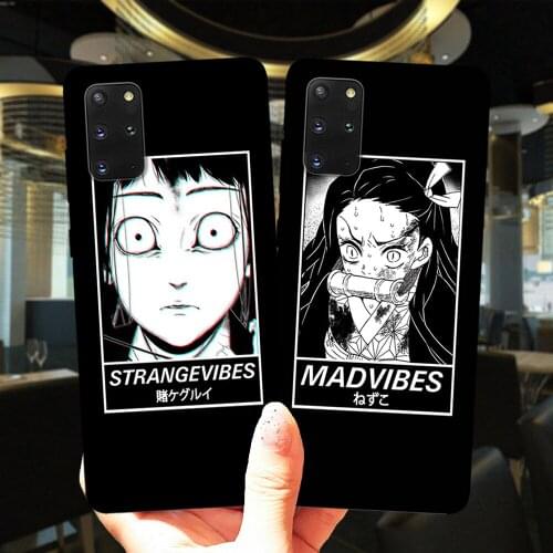 Sad Japanese Anime Aesthetic Art Black Soft Silicone Phone Case Cover For Samsung S20 Ultra S10 Lite S9 S8 Plus S7 Edge S10E