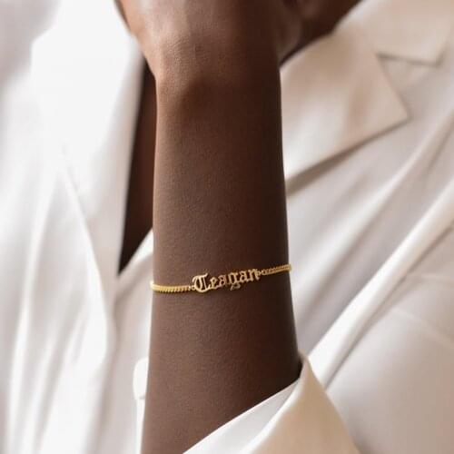 Custom Name Bracelet Bold Curb Chain stainless steel Name Bracelet Personalized Nameplate Bracelet PersonalizedJewellery Gift