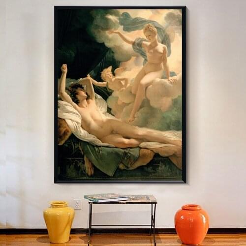 Famous Art Morpheus and Iris Canvas Painting By Pierre Narcisse Guerin Goddess Rainbow To God Dreams By Cupid Wall Art Decor