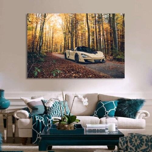 Vehicle Canvas Paintings Mclaren 720s Super Cars Forest Modern Wall Art Pictur Game Posters and Prints for Living Room Decor