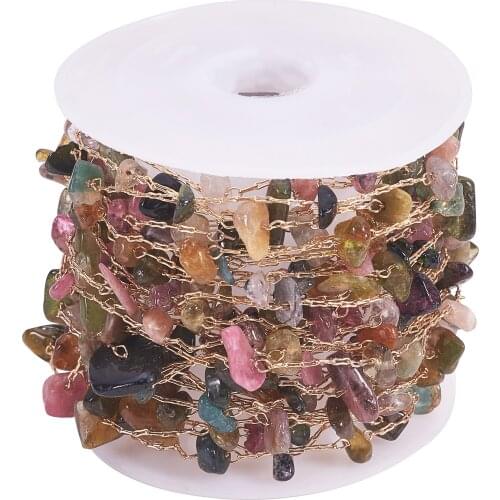 5 Meter 0.6mm Width Brass Handmade Chips Bead Chains for Necklaces Bracelets Making DIY Jewelry Findings