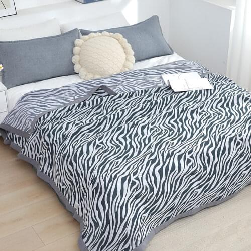 Summer Nap Adult Children Geometric Blanket Lightweight Muslin Cotton Gauze Blanket Bed Sofa Travel Light Bed Cover