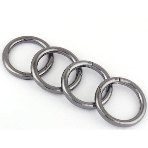32mm Gunmetal Round Ring Gate Spring Snap Hook O Ring,Metal Purse Clasp Webbing Hook Bag Clasp Spring Buckle For Handbag