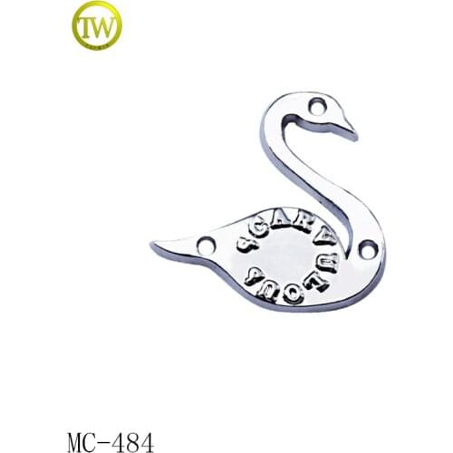 MC484 Custom silver metal Logo label Metal Name Tags for swimwear