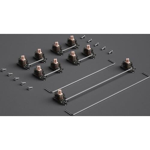 MelGeek Transparent color PCB Screw in Stabilizers Electroplated steel wire for Custom Mechanical Keyboard GH60 7U 6U 6.25U 2U