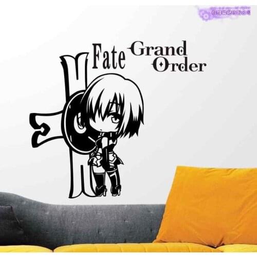 Cute FGO Shielder Wall Decal Mash Kyrielight Vinyl Wall Stickers Decal Decor Home Decorative Decoration Anime Car Sticker