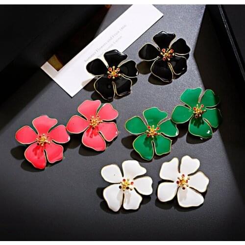 Fashion Stud Earrings For Women Female 2020 Boucle D'oreille Flower Earring Gold Bijoux Jewelry Mujer