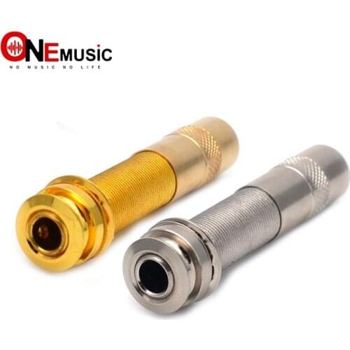 Mono Acoustic guitar pickup End Pin 1/4" Output Jack with Back Protecting Cover Chrome/Gold
