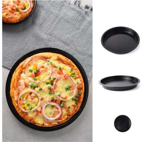 Stainless Steel Pizza Oven Baking Black Non-stick Baking Pan Mold Plate Round Cakes Pasta Large Oven Baking Tools UD88