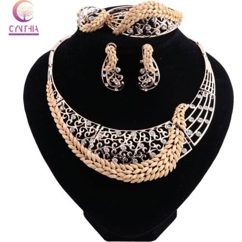 Nigerian Wedding African Beads Jewelry Sets Crystal Fashion Dubai Jewelry Sets For Women Costume Design