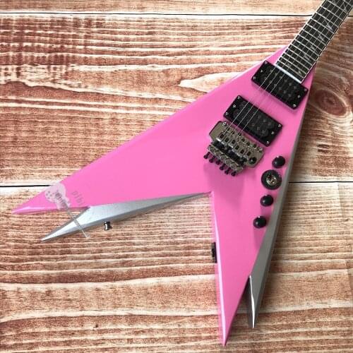 Custom shop custom electric guitar, 2020 new, vibrato system, high quality pink and metallic silver, customizable logo, shape