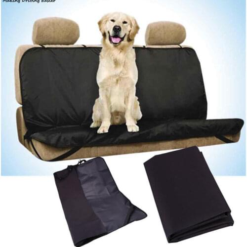 Universal Car Rear Seat Cover Rubber Band Fixed Pet Mat Anti Slip Cushion Waterproof Anti-dirty Black Protective Pad