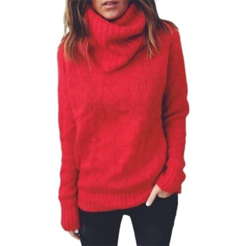 Sweater Women 2021 fallwinter New fashion casual sweater Women solid color long sleeve high neck pullover sweater