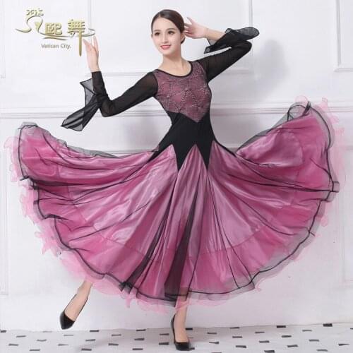 Lady Ballroom Dance Dress Girls Dancing Competition Suit Women Tango Flamenco Waltz Dancing Customes Fox Trot Suit D-0373