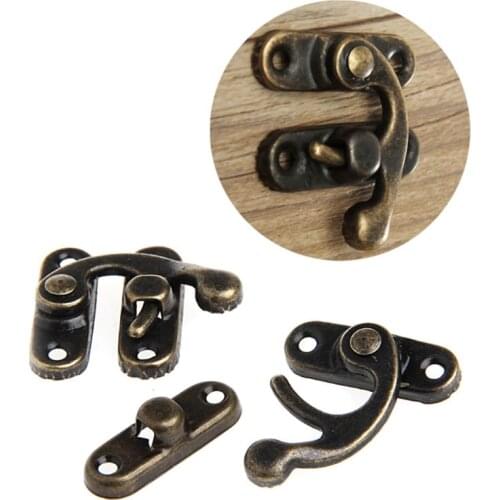 12X Antique Decorative Jewelry Gift Wooden Box Wine Latch Hasp Hook With Screws