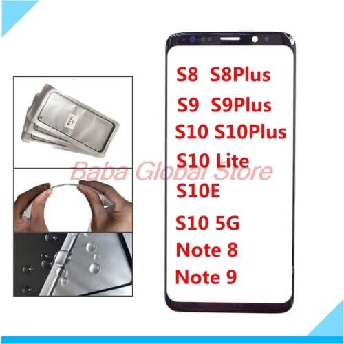 2 in 1 Front Outer Glass+Laminated OCA Film Replace For Samsung Galaxy S8 S9 S10 Lite S10E Note 8 9 10 Touch Panel Glass Lens