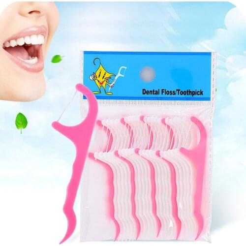 25PCS Dental Floss Interdental Brushes Toothpicks Floss Pick Teeth Cleaning Stick Disposable Dental Flosser Oral Hygiene Care