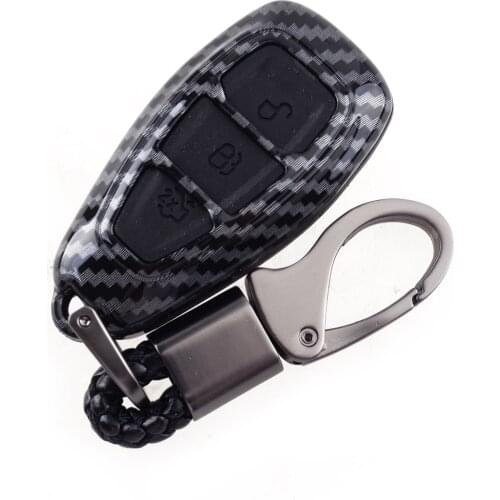 3 Buttons Car Remote Key Fob Case Shell Cover Carbon Fiber Style Plastic Fit for Ford Focus Fiesta Kuga C-Max Galaxy