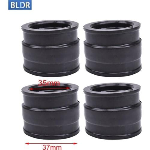 4pc Motorcycle Carburetor Air Inlet Intake Manifold Pipe Interface Adapter Connector Joint Glue Boot Carb For Honda CB650 CB 650