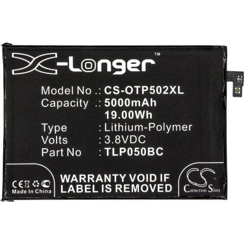 Cameron Sino 5000mAh Battery for Alcatel 5023F,One Touch Pixi 4 Plus Power,CAC5000006CC TLP050BC