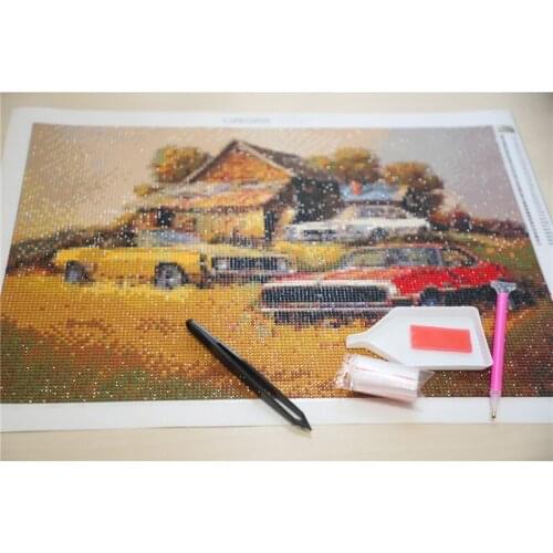 Diamond Painting Full Drill Round Square Beads Landscape Car Field Embroidery Art Family Wall Home Decor