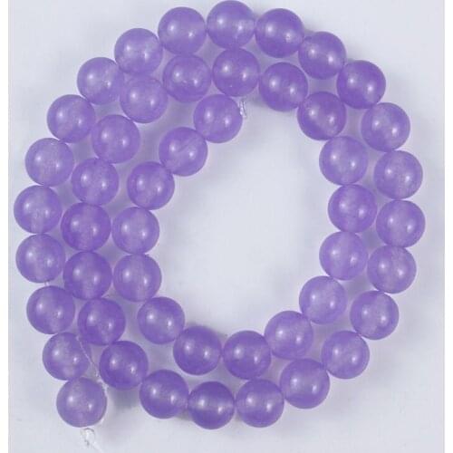 Natural Stone Beads B Color Lavender Purple Agate Round Loose Beads for Making DIY Bracelet Earrings Jewelry 15'' 4/6/8/10/12mm