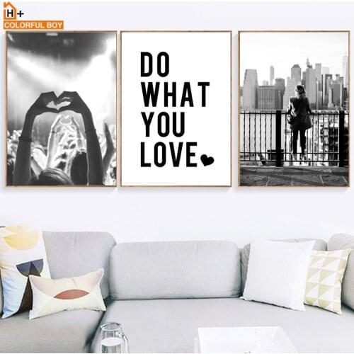 COLORFULBOY New York City Black White Nordic Poster Canvas Art Print Paintings For Living Room Wall Pictures Home Decor