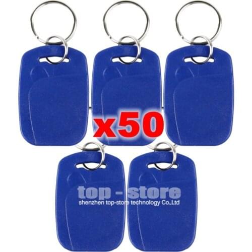 DIYSECUR 50pcs/lot Plastic125Khz RFID Card Keyfobs For Access Control System Or Other Smart RFID Reader Door Key
