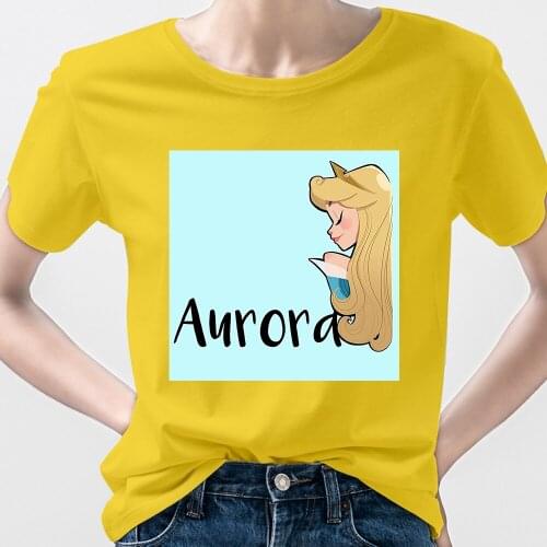 Your Disney Princess T-Shirt Aurora Sleeping Beauty Shirt Fairy Style Short Sleeve Summer Hipster Russia Vogue 7 Color Dropship