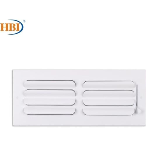 HBI 2-Way W12" x H4" Curved-Blade Ventilation Grille Air Outlet Valve Air Supply Register Air Vent Cover Steel Ceiling/Sidewall