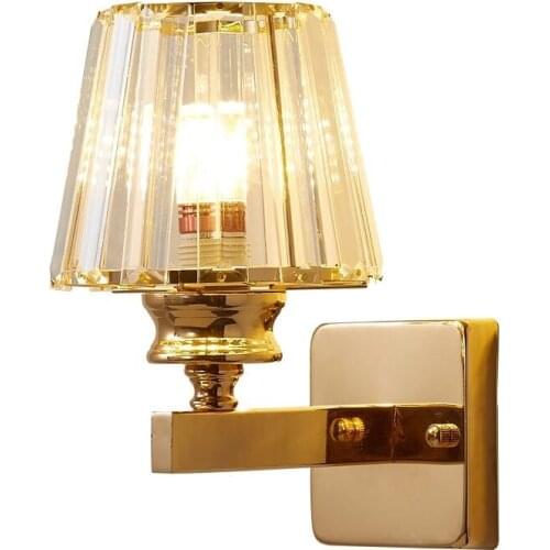 Crystal Wall Lamp Bedroom Lamp Living Room Lamp Study Room lamp Copper and crystal wall Light Luxury