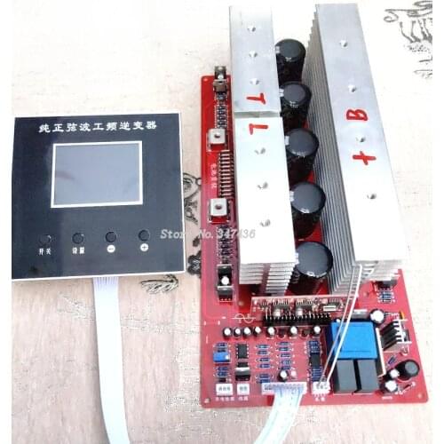 Pure Sine Wave Power Frequency Inverter Board 24V-60V universal LCD screen displays power frequency Power Perfect Protection