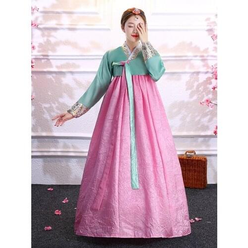 Korean Palace Wedding Traditional Dress Dae Jang Geum Improved Ancient Costume Hanbok Ladies Long Skirt Korean Dancer Dance