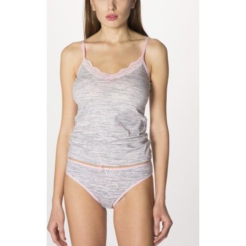 Miaju Women Pink Thin Strap Singlet & Panty Set