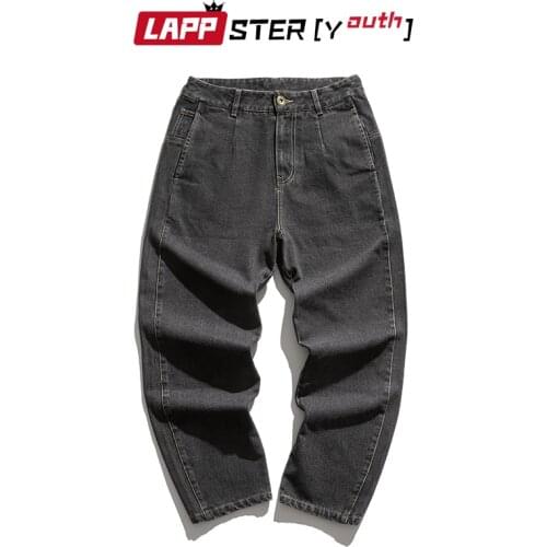 LAPPSTER-Youth Men Harajuku Pocket Vintage Jeans Joggers 2021 Mens Korean Fashion Streetwear Denim Trousers Male Designer Jeans