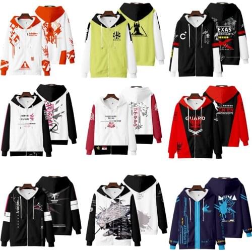 Game Arknights Cosplay Costume Rhodes Island Texas Amiya Nian Chen Lappland Exusiai Men/women 3D Hoodie Zipper Anime Sweatshirts