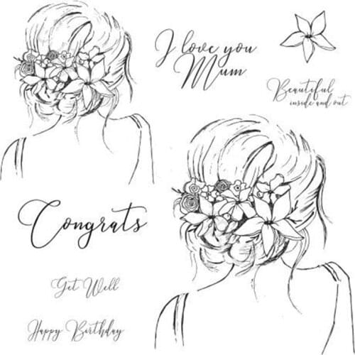 New Transparent Silicone Clear Rubber Stamp Scrapbooking DIY Cute Pattern Photo Album Paper Card Decor Spanish Girl Text