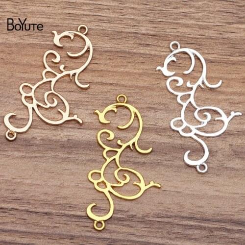 BoYuTe Wholesale (20 Pieces/Lot) 37*64MM Metal Alloy Connector Charms Pendant Diy Hand Made Hair Jewelry Accessories